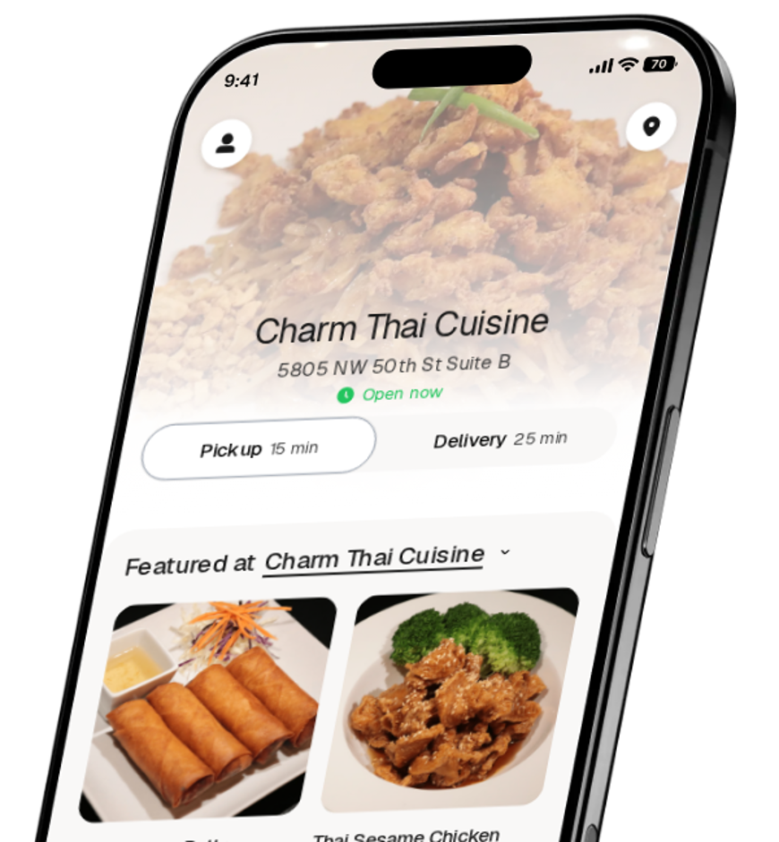 Charm Thai Cuisine app preview